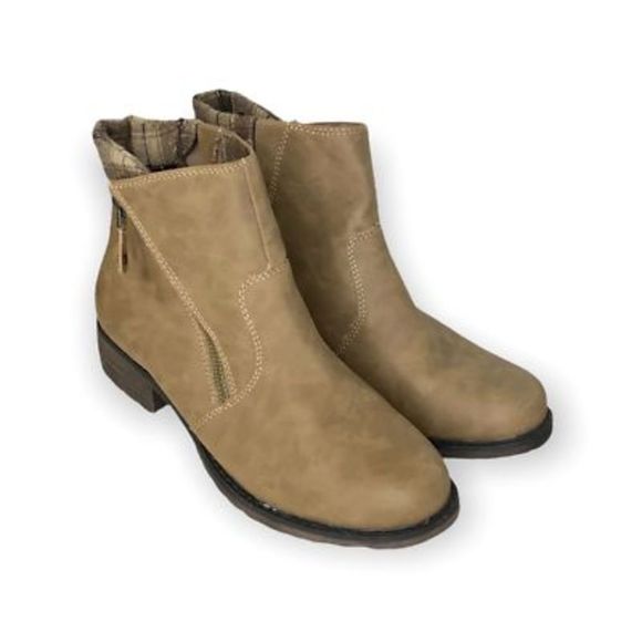 Sporto Womens Halley Ankle Boots Brown Plaid Lined Block Heels Zip  8.5 M New - Picture 8 of 11